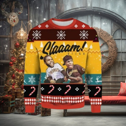 San Diego Padres Ugly Christmas Sweater Slam Diego Players