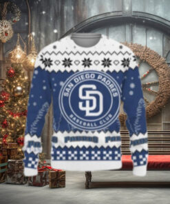 San Diego Padres Ugly Christmas Sweater Snowflake Pattern