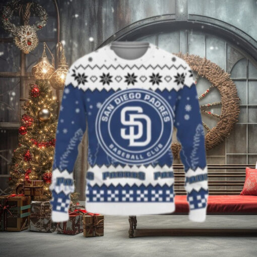 San Diego Padres Ugly Christmas Sweater Snowflake Pattern