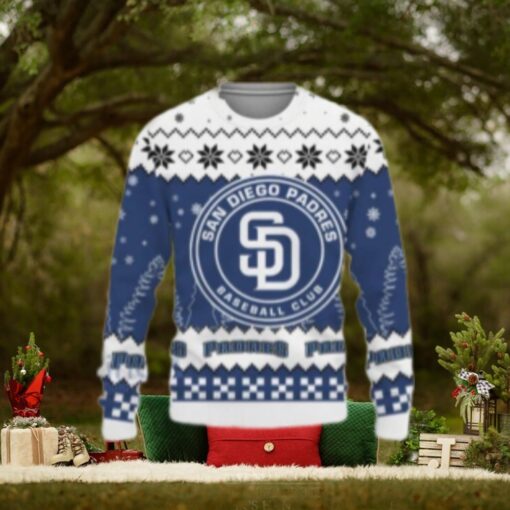 San Diego Padres Ugly Christmas Sweater Snowflake Pattern
