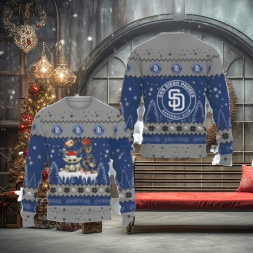 San Diego Padres Ugly Sweater Baby Yoda And Groot