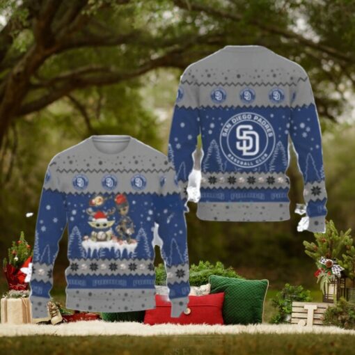 San Diego Padres Ugly Sweater Baby Yoda And Groot