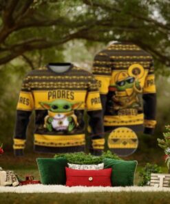 San Diego Padres Ugly Sweater Baby Yoda Baseball Design