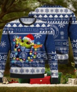 San Diego Padres Ugly Sweater Baby Yoda Christmas Lights