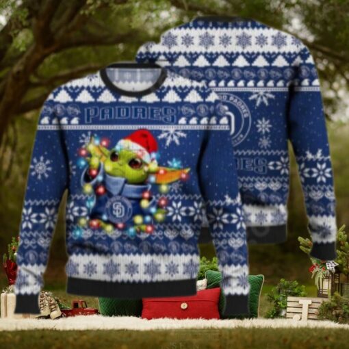 San Diego Padres Ugly Sweater Baby Yoda Christmas Lights