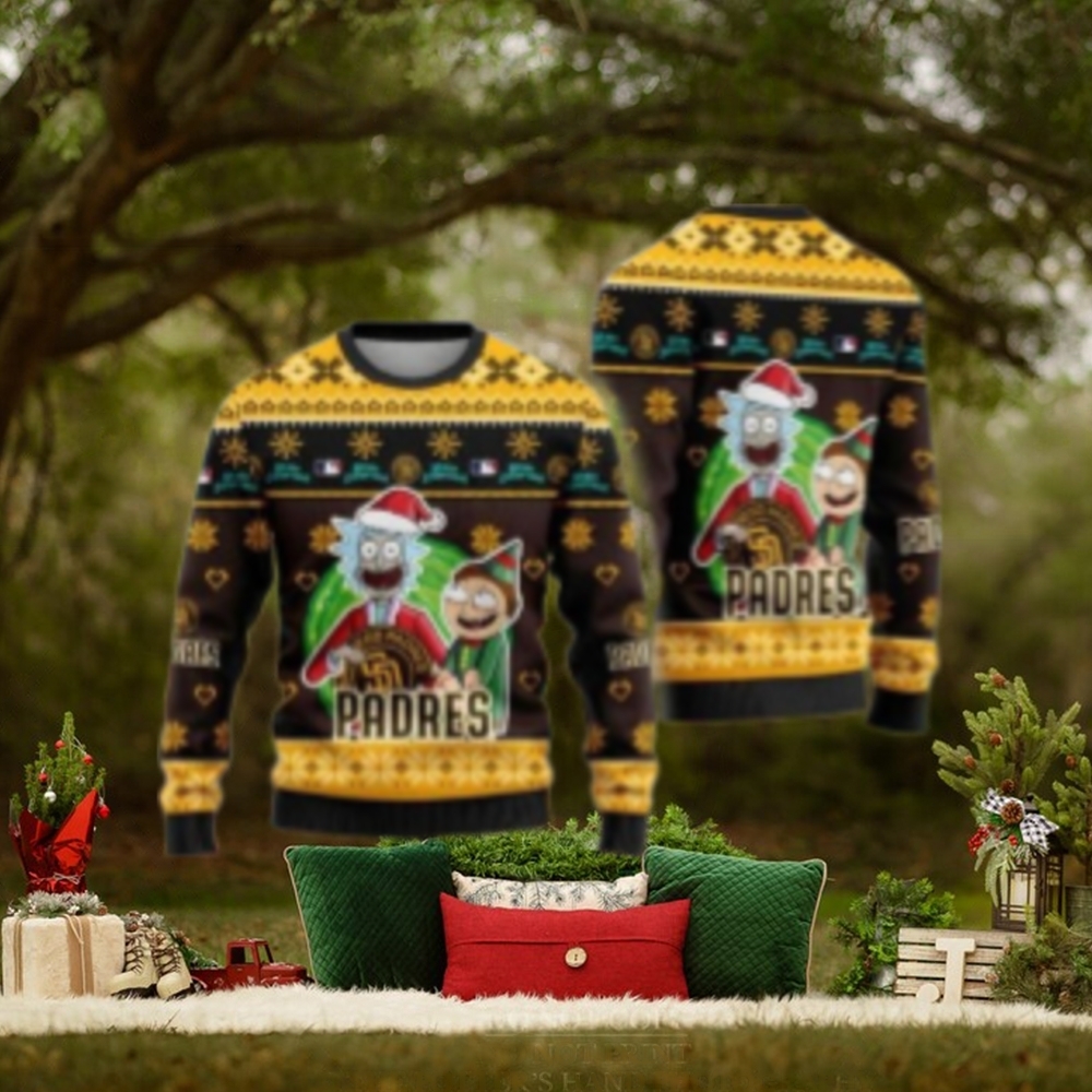 San Diego Padres Ugly Sweater Rick And Morty Holiday Theme San Diego Padres Ugly Sweater Rick And Morty Holiday Theme