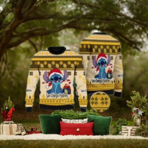 San Diego Padres Ugly Sweater Stitch Candy Cane Christmas