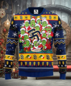San Diego Padres Ugly Sweater With 12 Grinch Xmas Day