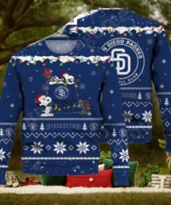 San Diego Padres Ugly Sweater With Cute Snoopy And Christmas Lights