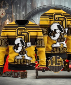 San Diego Padres Ugly Sweater With Snoopy Dabbing Design