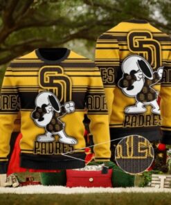 San Diego Padres Ugly Sweater With Snoopy Dabbing Design