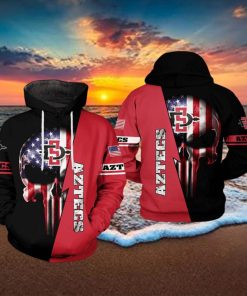 San Diego State Aztecs NCAA US Flag Skull 3D Printed Hoodie