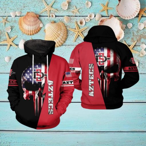 San Diego State Aztecs NCAA US Flag Skull 3D Printed Hoodie