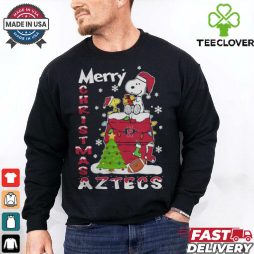 San Diego State Aztecs Snoopy And Woodstock Merry Christmas Shirt