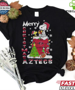 San Diego State Aztecs Snoopy And Woodstock Merry Christmas Shirt
