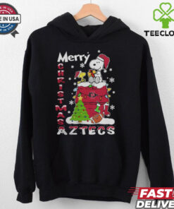 San Diego State Aztecs Snoopy And Woodstock Merry Christmas Shirt