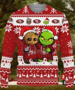 San Francisco 49Ers Baby Groot And Grinch Best Friends Ugly Christmas Sweaters