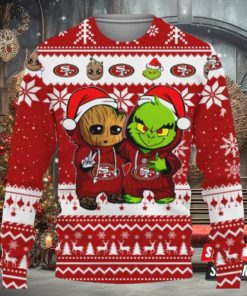 San Francisco 49Ers Baby Groot And Grinch Best Friends Ugly Christmas Sweaters