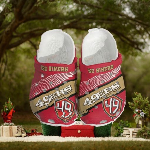San Francisco 49Ers Logo Pattern Crocs Shoes Red & White