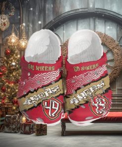 San Francisco 49Ers Logo Pattern Crocs Shoes Red & White
