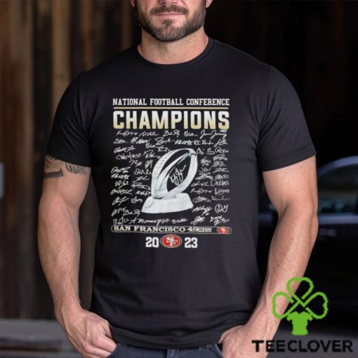 San Francisco 49Ers National Football Conference Champions Trophy Signatures 2023 Shirt