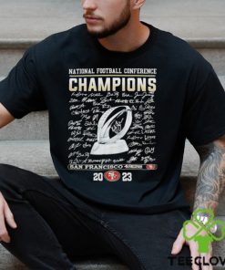 San Francisco 49Ers National Football Conference Champions Trophy Signatures 2023 Shirt