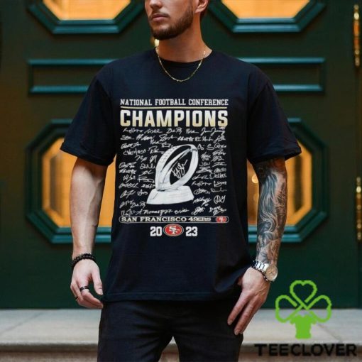 San Francisco 49Ers National Football Conference Champions Trophy Signatures 2023 Shirt