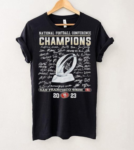 San Francisco 49Ers National Football Conference Champions Trophy Signatures 2023 Shirt
