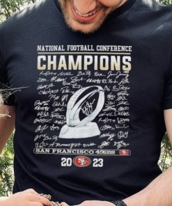 San Francisco 49Ers National Football Conference Champions Trophy Signatures 2023 Shirt