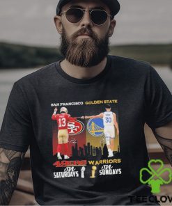 San Francisco 49Ers on Saturdays vs Golden State Warriors on Sundays Purdy and Cury Signatures Shirt