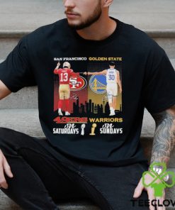 San Francisco 49Ers on Saturdays vs Golden State Warriors on Sundays Purdy and Cury Signatures Shirt