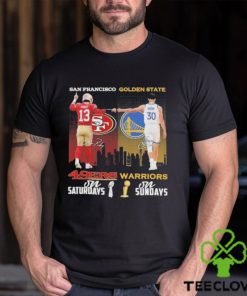 San Francisco 49Ers on Saturdays vs Golden State Warriors on Sundays Purdy and Cury Signatures Shirt
