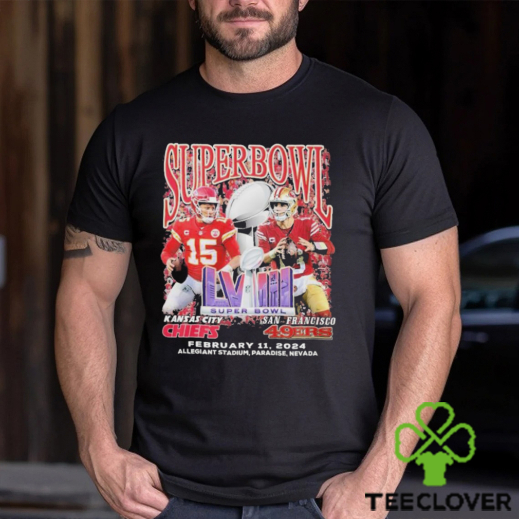 San Francisco 49Ers vs. Kansas City Chiefs Super Bowl LVIII February 11 2024 sHIRT San Francisco 49Ers vs. Kansas City Chiefs Super Bowl LVIII February 11 2024 sHIRT