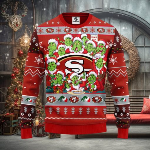 San Francisco 49ers 12 Grinch Xmas Day Christmas Ugly Sweater
