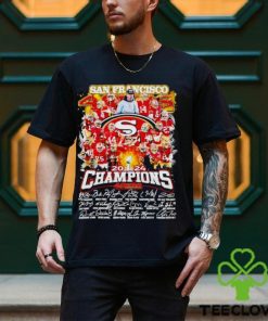 San Francisco 49ers 2024 Champions signatures shirt