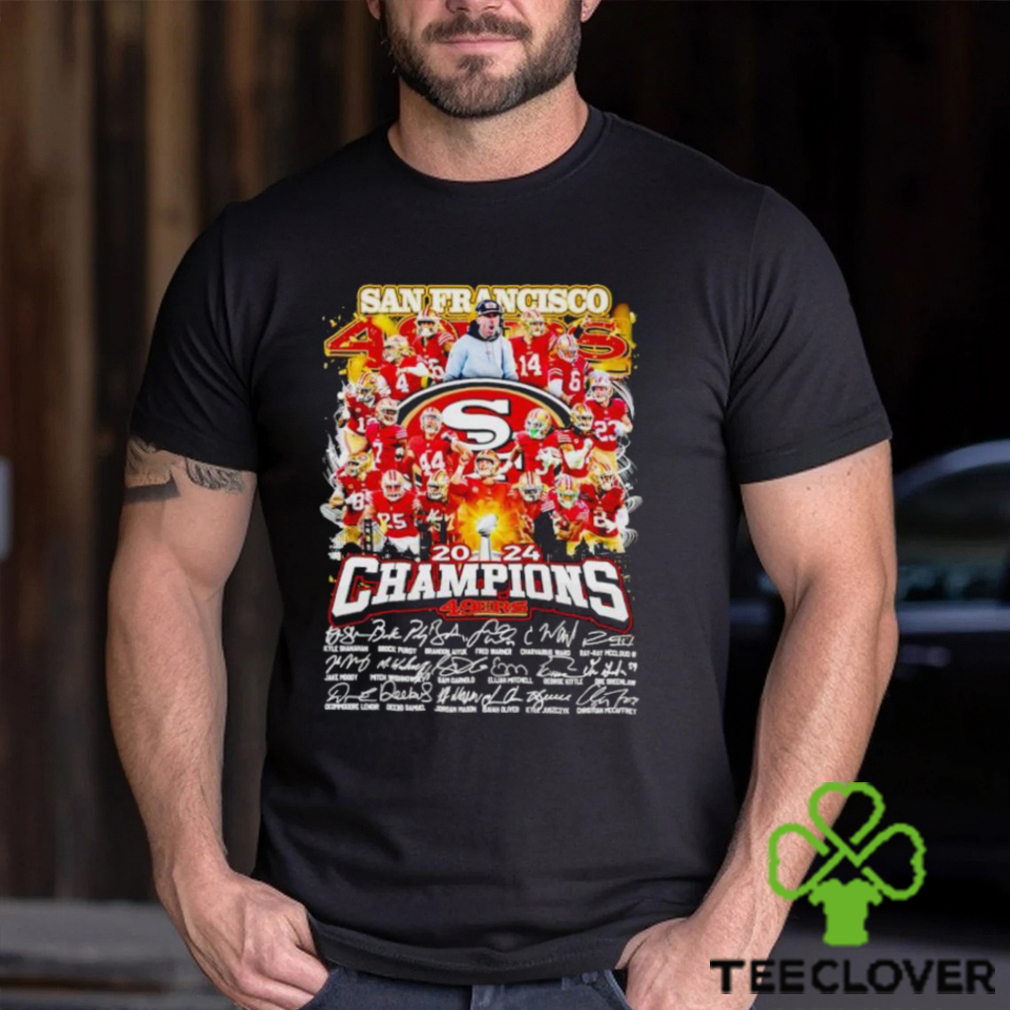San Francisco 49ers 2024 Champions signatures shirt San Francisco 49ers 2024 Champions signatures shirt