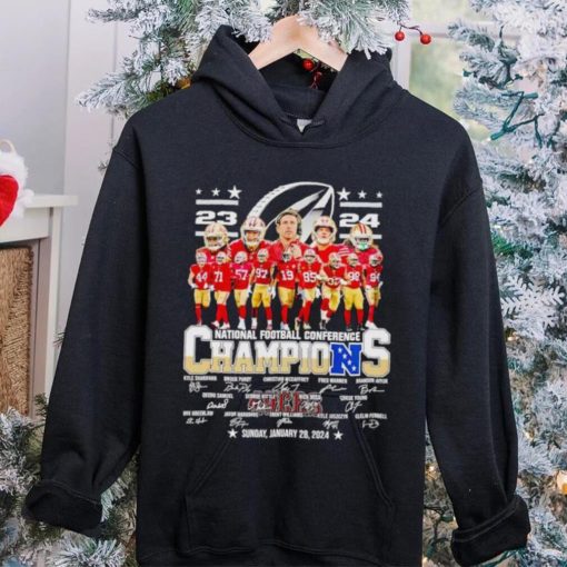 San Francisco 49ers 23 24 NFC Champions signatures shirt