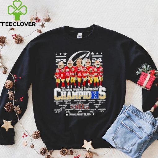 San Francisco 49ers 23 24 NFC Champions signatures shirt