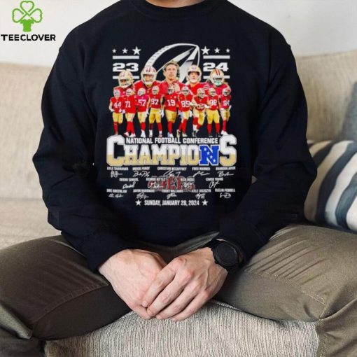 San Francisco 49ers 23 24 NFC Champions signatures shirt