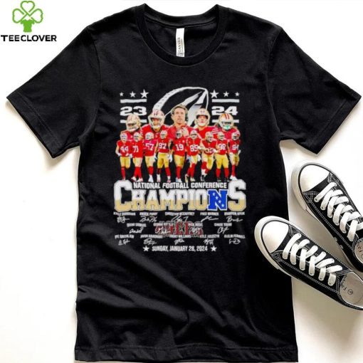 San Francisco 49ers 23 24 NFC Champions signatures shirt