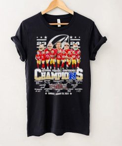 San Francisco 49ers 23 24 NFC Champions signatures shirt