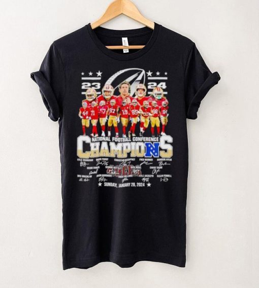 San Francisco 49ers 23 24 NFC Champions signatures shirt