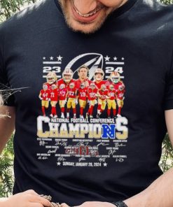 San Francisco 49ers 23 24 NFC Champions signatures shirt