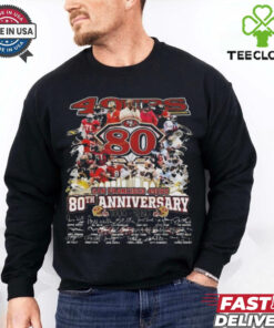San Francisco 49ers 80th Anniversary 1944 2024 Signatures Shirt