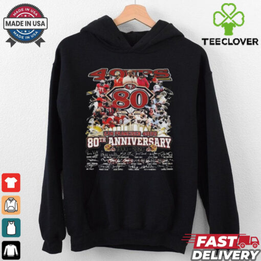 San Francisco 49ers 80th Anniversary 1944 2024 Signatures Shirt