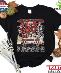 San Francisco 49ers 80th Anniversary 1944 2024 Signatures Shirt