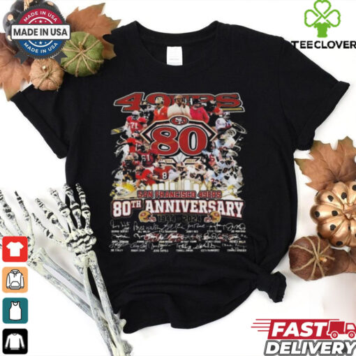 San Francisco 49ers 80th Anniversary 1944 2024 Signatures Shirt