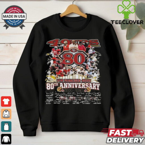 San Francisco 49ers 80th Anniversary 1944 2024 Signatures Shirt