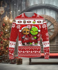 San Francisco 49ers Baby Groot And Grinch Best Friends Football American Ugly Christmas Sweater