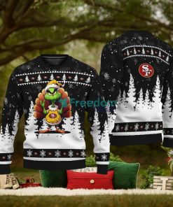 San Francisco 49ers Black Grinch Turkey Disguise Thankgiving Ugly Xmas Sweater Gift Holidays